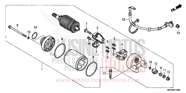 STARTING MOTOR for Deauville ABS PEARL CONCOURS BLACK (NHA65) from 2011